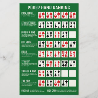 Papelaria Classificação de Mãos de Poker com Visuais