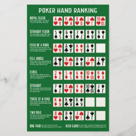 Papelaria Classificação Poker Hand com Visuais