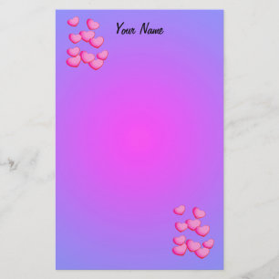 Papelaria Clusters de Bonito Corações Rosa-Rosa Púrpura-Rosa