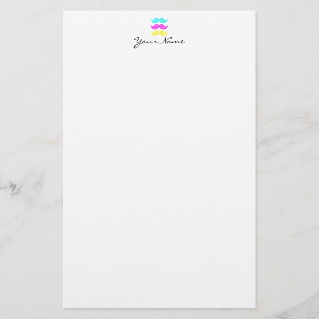 Papelaria CMY Mustaches (estilo letterpress) (Frente)