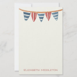 Papelaria Coastal Nautical Beach Flags Personalized