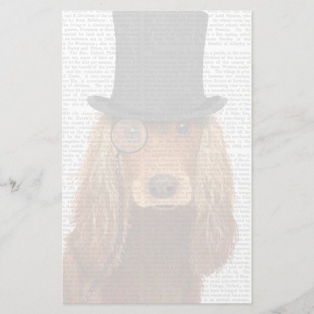 Papelaria Cocker Spaniel, Formal Hound e Hat (Frente)