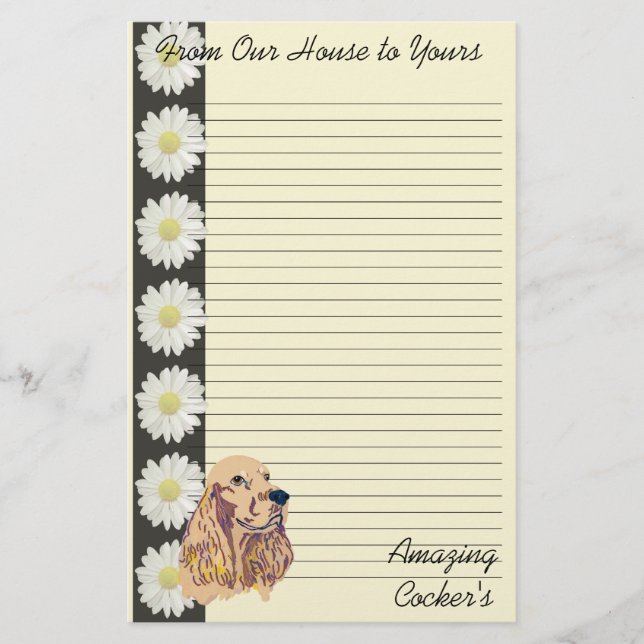 Papelaria Cocker Spaniel Inglês (Frente)