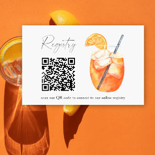 Papelaria código QR do Aperol spritz registro de chá de noiv