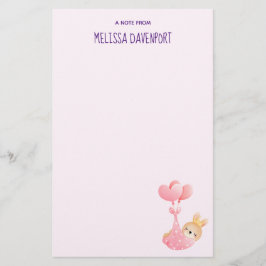 Papelaria Coelhinho Bonito num cobertor do Coração