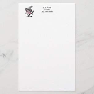 Papelaria Coelhinho Branco Trompetista Alice no País das Mar