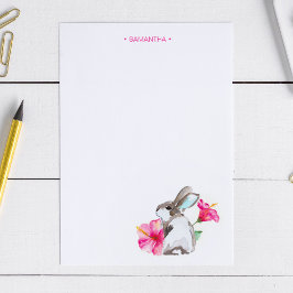 Papelaria Coelho Tropical Aquarela Personalizada