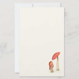 Papelaria Cogumelos Mágicos da Floresta em Aquarela