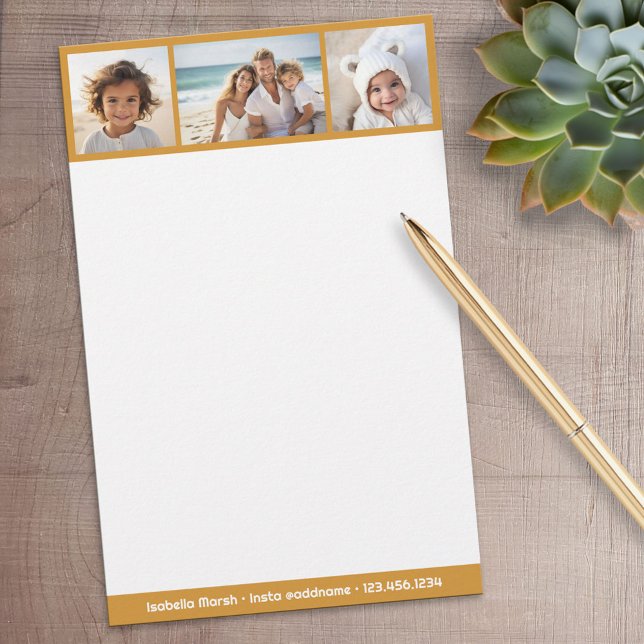 Papelaria Colagem de Fotos Terra Cotta - Personalizada (Personalized Stationery)