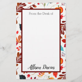 Papelaria Colheita Personalizada do outono