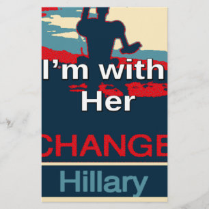 Papelaria Colorida 2016, estou com o seu voto na Hillary USA