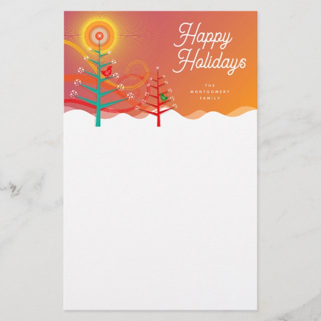 Papelaria Colorida de Pintinhos de Natal (Frente)