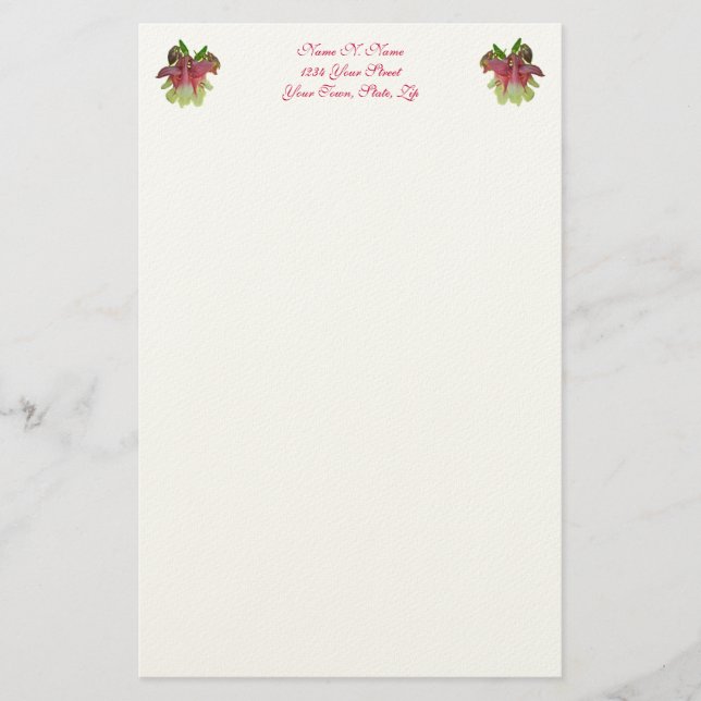Papelaria Columbine Letterhead Cultivada (Frente)