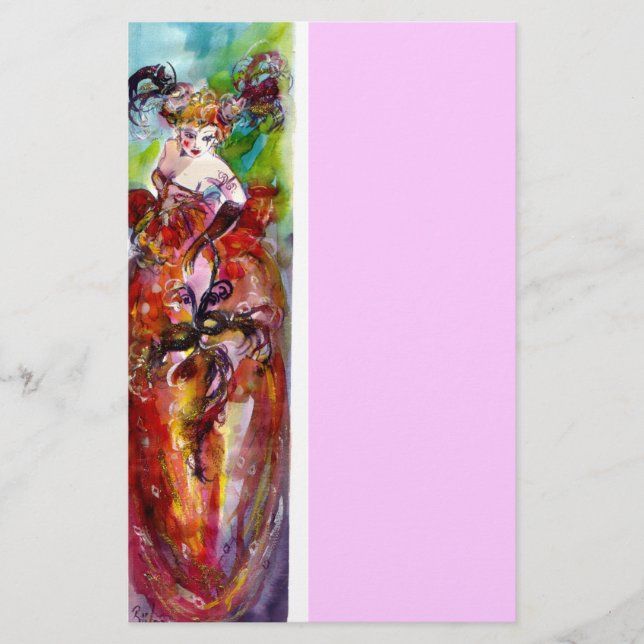 Papelaria COLUNA, cor-de-rosa azul vermelha (Frente)