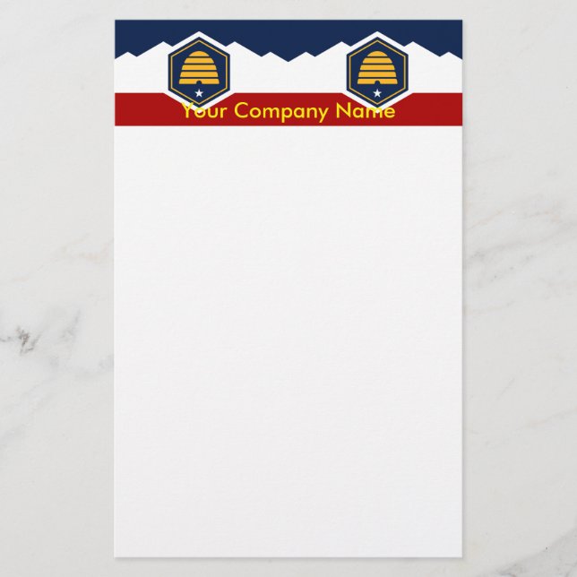 Papelaria com a Bandeira de Utah, EUA (Frente)