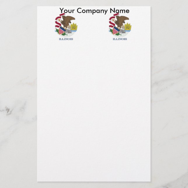 Papelaria com Bandeira de Illinois (Frente)