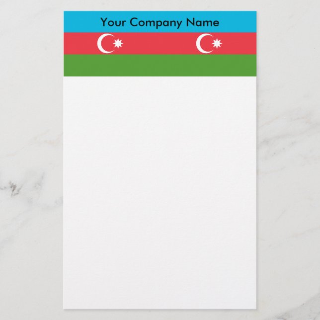 Papelaria com bandeira do Azerbaijão (Frente)