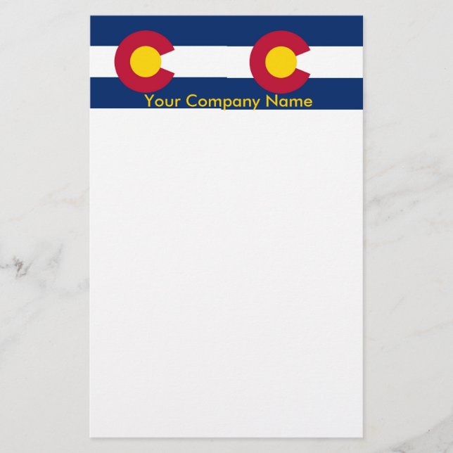 Papelaria com Bandeira do Colorado (Frente)