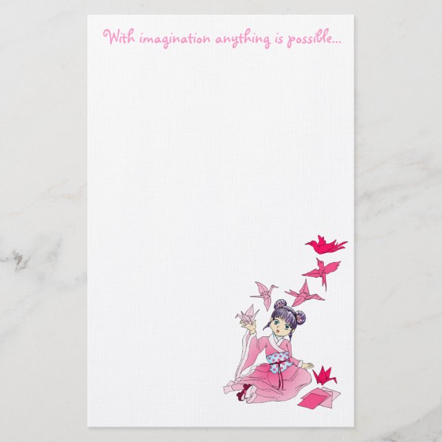 Papelaria Com imaginação qualquer coisa é possi… (Frente)