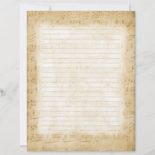 Papelaria com Papel de carta de Notas Musicais