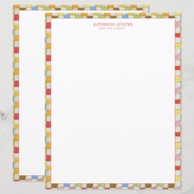 Papelaria Comercial 8,5x11 CRAZY QUILT (Frente/Verso)