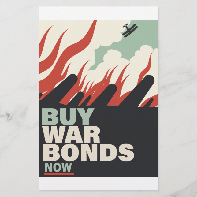 Papelaria Compre Títulos de Guerra Agora. (Frente)