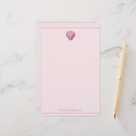 Papelaria Concha de Rosa Costeira Personalizada