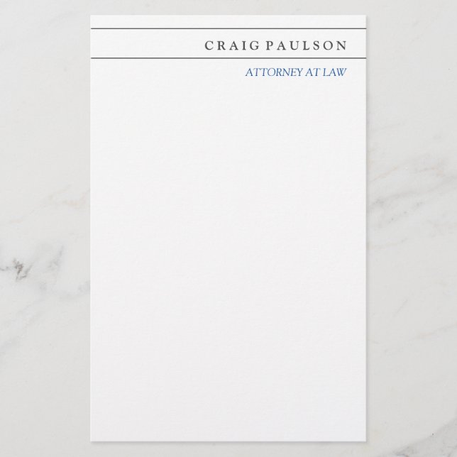 Papelaria Consultor de Preto e Branco Profissão Advogado (Frente)