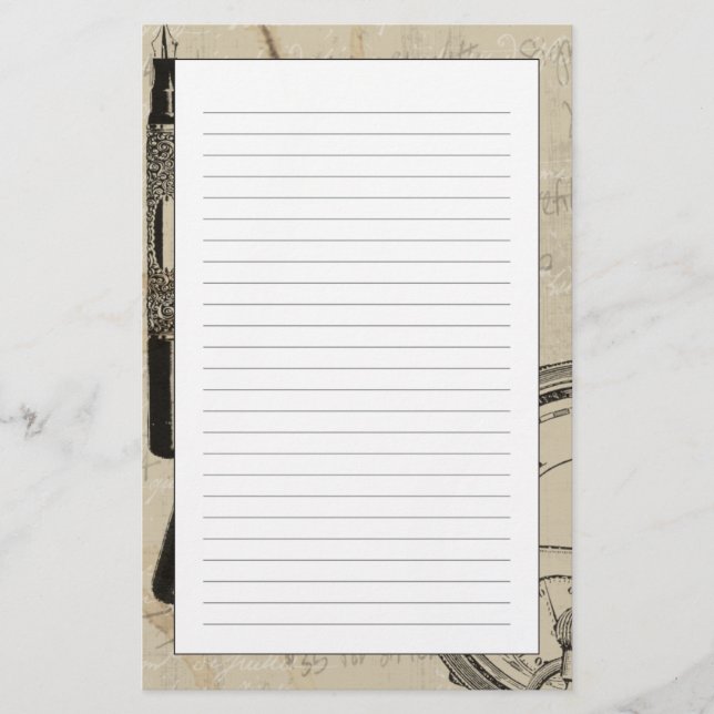 Papelaria Conter Canetas e rosto de observação com notas (Frente)