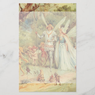 Papelaria Contos de fadas do vintage, Thumbelina e príncipe
