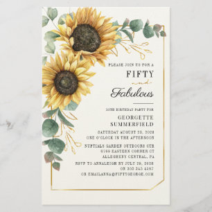 Papelaria Convidados de aniversário de 50 fabulosos Eucalypt