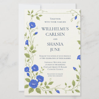 Papelaria Convite de Casamento Flor de Glória da Manhã
