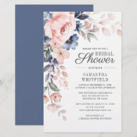 Convite de Chá de Bebê Nupcial com Estampa Floral 