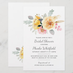 Papelaria Convite Floral Aquarela para Chá de Noiva