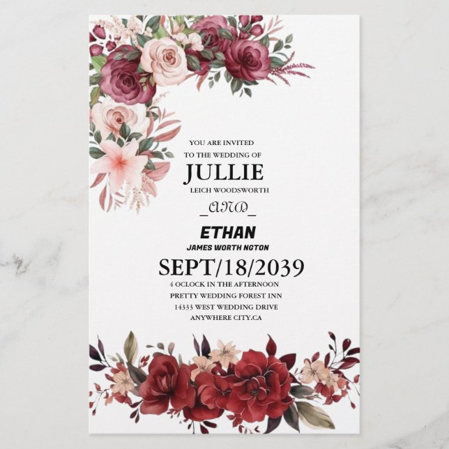 Papelaria Convite para casamento de fotos (Frente)