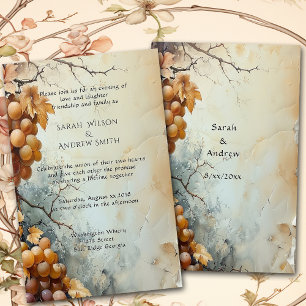 Papelaria Convite para Casamento de Vinha de Aquarela Elegan