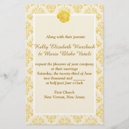 Papelaria Convite para casamento Floral Amarelo