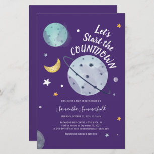 Papelaria Convite para Chá de fraldas de Espaço Exterior