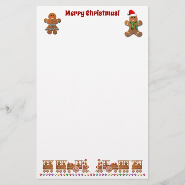 Papelaria Cookies Felizes Com Comboio De Natal (Frente)