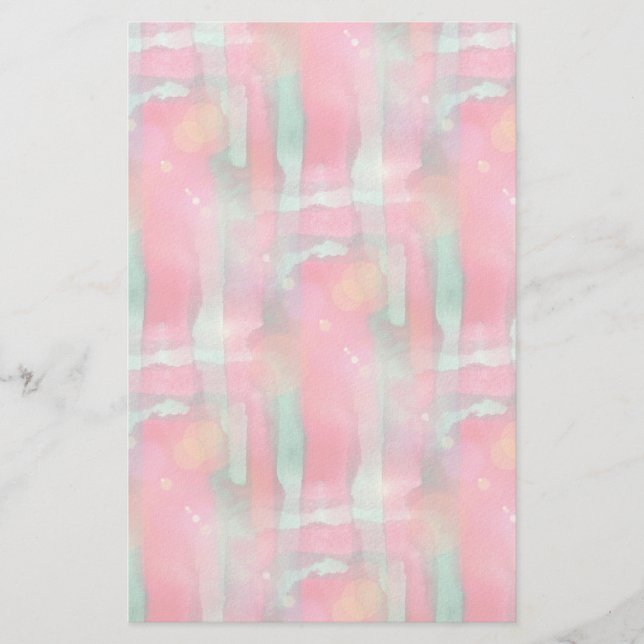 Papelaria Cor d'água pintada com abstrato de brilho solar (Frente)