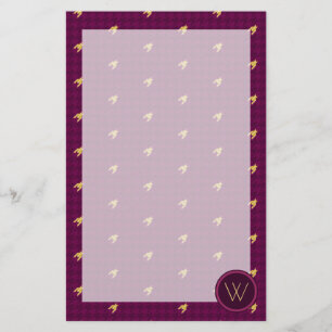 Papelaria Cor-de-rosa com Dourada notação Houndstooth