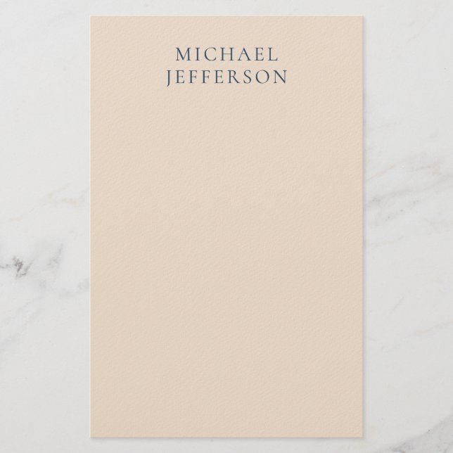 Papelaria Cor Nome Moderno Minimalista Cor Rosa Champanhe (Frente)