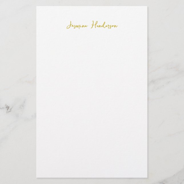 Papelaria Cor Nome Profissional Caligrafia Cor Dourada (Frente)