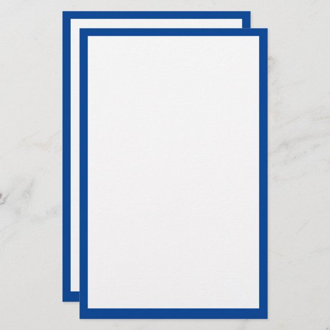 Papelaria Cor Personalizada Simples Branco da Borda Azul (Frente/Verso)