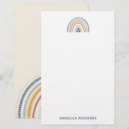 Papelaria Coração Arco-Íris Boho Neutro Suave