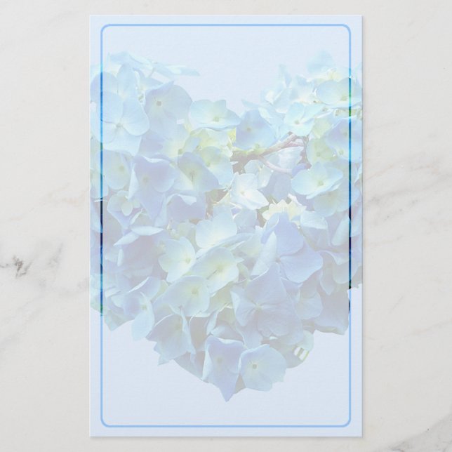 Papelaria Coração de Hortênsia Azul (Frente)