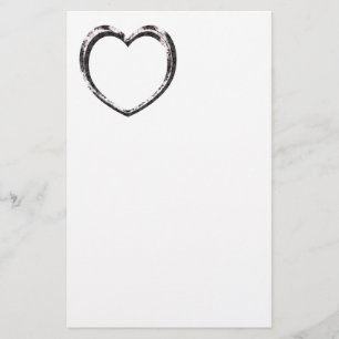 Papelaria Coração de Padrão Personalizado 