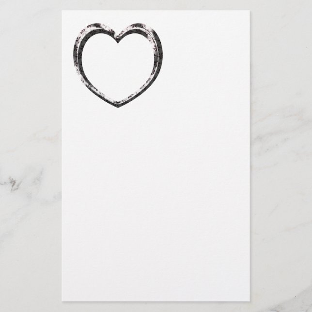 Papelaria Coração de Padrão Personalizado  (Frente)