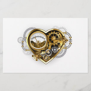 Papelaria Coração Steampunk com Manômetro