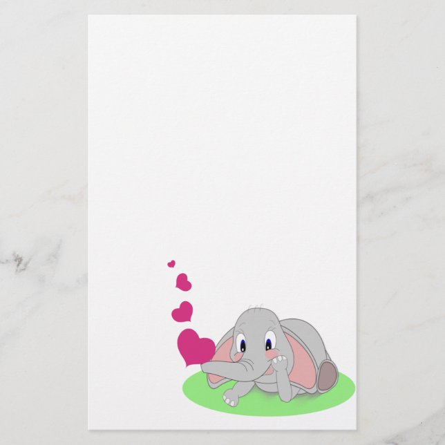 Papelaria Corações do elefante (Frente)
